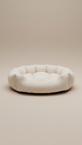 Plush cream pet bed